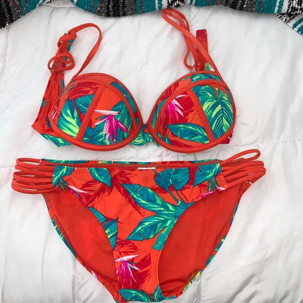 Target Xhilaration Two Piece Floral Tropical Bathing Suit Size L/XL